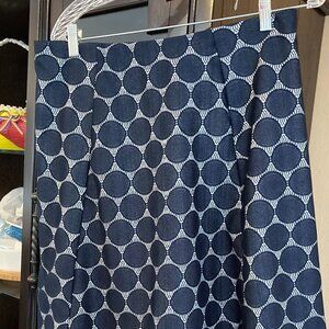ReneeC Blue Polka Dot Above the Knee Skirt